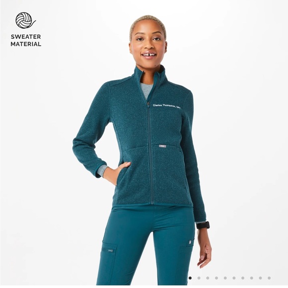 Figs Jackets & Coats Nwt Figs Women Caribbean Blue Sweater Knit